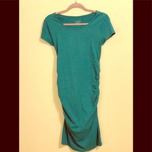 Turquoise, midi, maternity bodycon dress